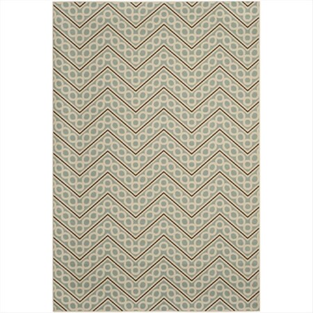 Safavieh 8 X 11 Ft. Rectangle- Indoor - Outdoor Hampton Light Blue And Ivory Power Loomed Rug HAM513AL-8